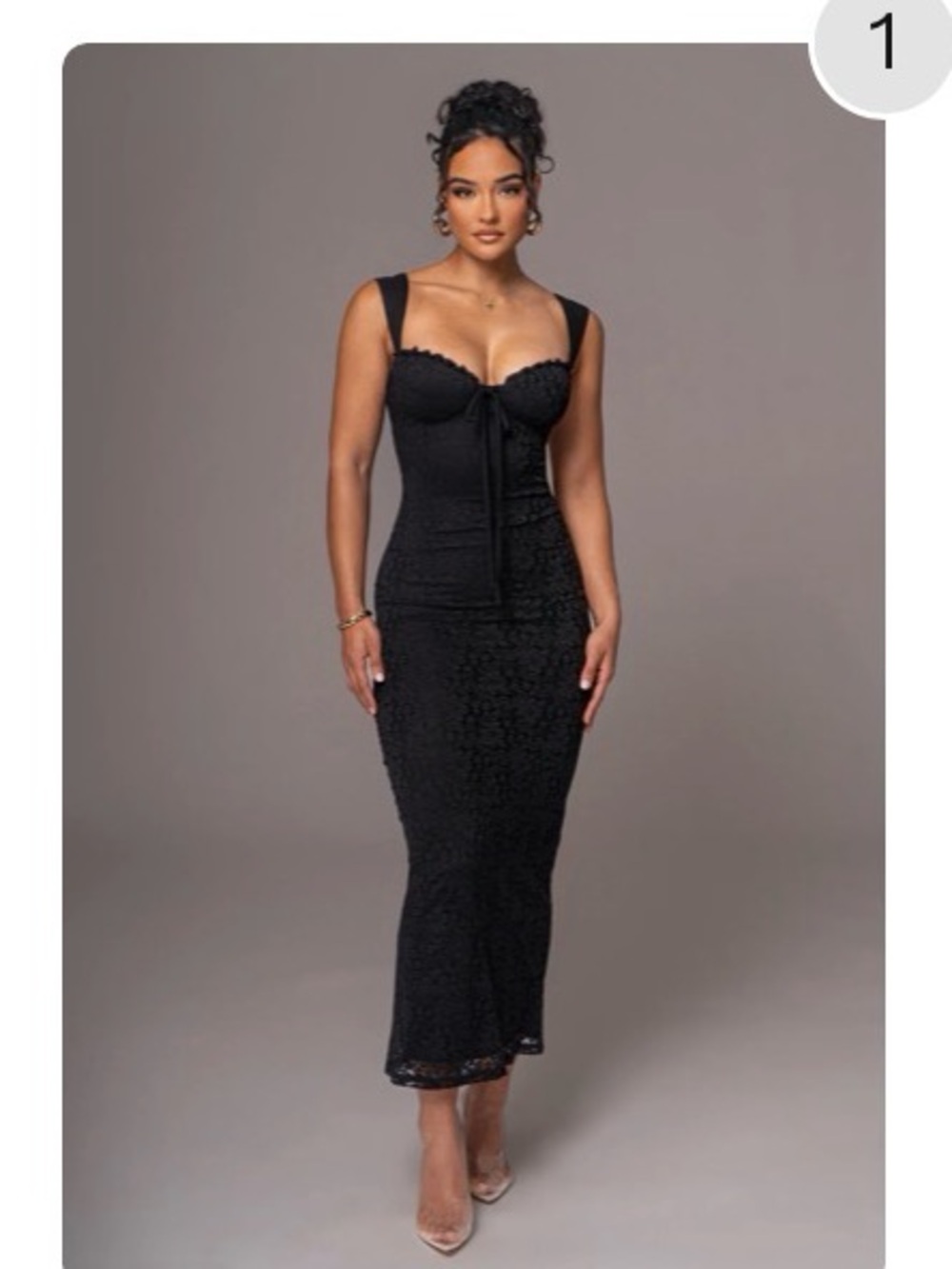 JLUXLABEL Black Sweet Affection Lace Maxi Dress